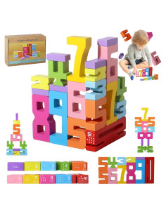 Bloques de Construcción de Madera ZRCCOX - 20 Piezas Montessori