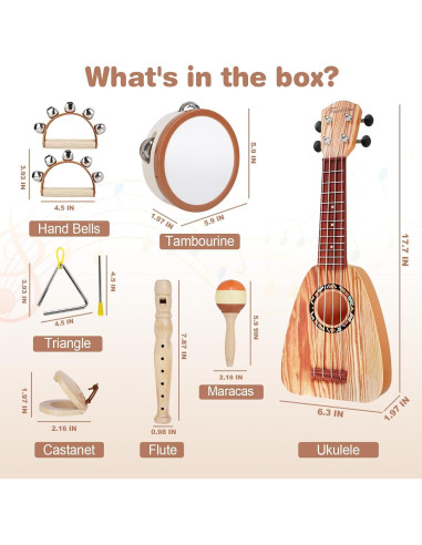 Juego de Juguetes Musicales Vanplay 7 Piezas para Niños