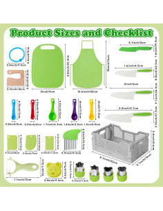 Set de Cuchillos para Niños GQIRIL 23 Piezas Verde 2