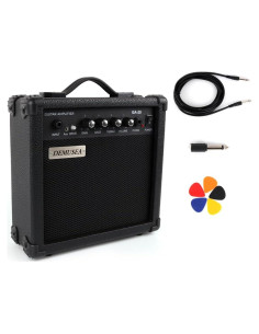 Amplificador de guitarra eléctrica portátil 20W negro con accesorios