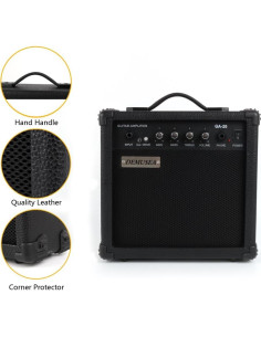 Amplificador de guitarra eléctrica portátil 20W negro con accesorios 2
