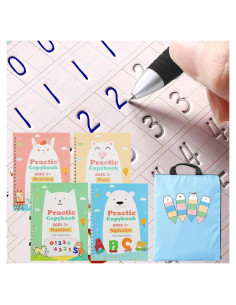 Cuaderno Reutilizable Caligrafía ESAUYB 4 Libros Azul 26x18.5cm