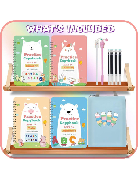 Cuaderno Reutilizable Caligrafía ESAUYB 4 Libros Azul 26x18.5cm