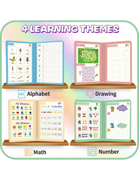 Cuaderno Reutilizable Caligrafía ESAUYB 4 Libros Azul 26x18.5cm