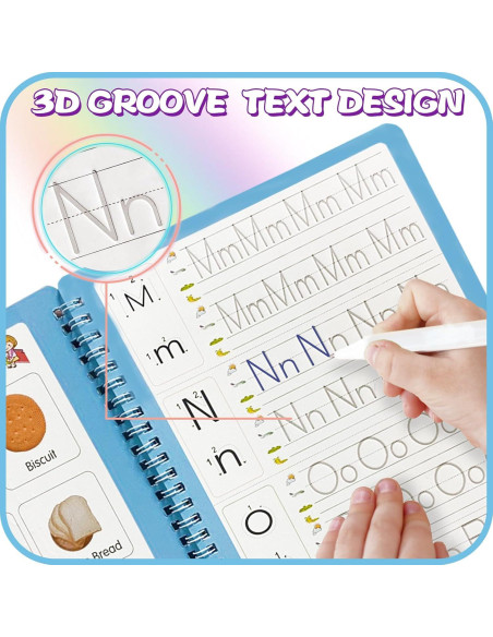 Cuaderno Reutilizable Caligrafía ESAUYB 4 Libros Azul 26x18.5cm