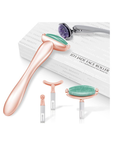 Rodillo Facial de Jade I-B-N G 3 en 1 para Cuidado de Piel