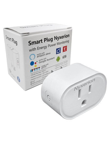 Enchufe Inteligente Nyxerion WiFi Blanco Control Remoto Alexa Enchufe Inteligente Nyxerion WiFi Blanco Control Remoto Alexa