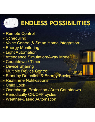 Enchufe Inteligente Nyxerion WiFi Blanco Control Remoto Alexa