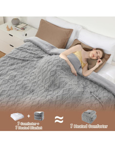 Manta Térmica Eléctrica STARBEDIA Queen Gris 90x90cm 6 Niveles 2