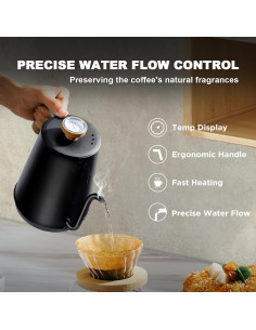 Hervidor Eléctrico Nueve&Five EK9502B 1L Cuello de Cisne Negro 2