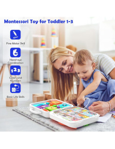 Tablero Musical Montessori BQU 15 en 1 para Niños 1-2 Años 2
