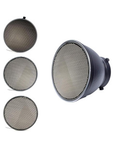 Reflector Estándar Fotoconic 18cm Bowens con Rejillas y Difusor 2
