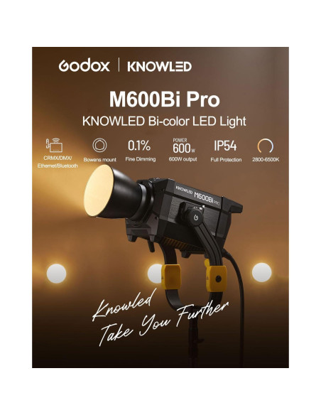 Godox M600Bi Pro Kit Monolight LED 600W Bi-Color IP54 Godox M600Bi Pro Kit Monolight LED 600W Bi-Color IP54