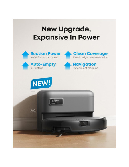 Aspiradora Robot eufy C10 Auto-Vaciado 4,000 Pa Negro