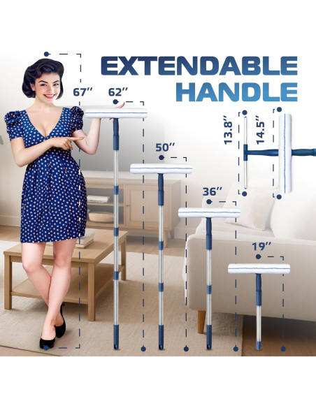 Kit de Limpieza de Ventanas DSV 157.48 cm con Mango Extensible
