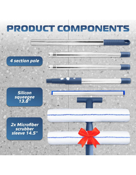 Kit de Limpieza de Ventanas DSV 157.48 cm con Mango Extensible