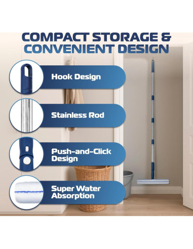 Kit de Limpieza de Ventanas DSV 157.48 cm con Mango Extensible