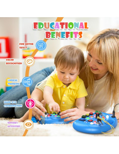 Tablero Ocupado Montessori JIWORT con Luz LED para Niños 1-3 Años 2