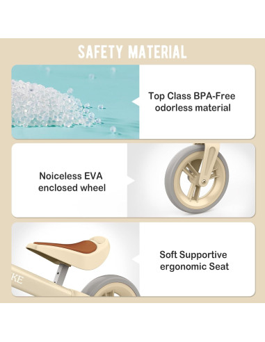 Bicicleta de Equilibrio Bobike HB02 Beige para Niños 1-4 Años