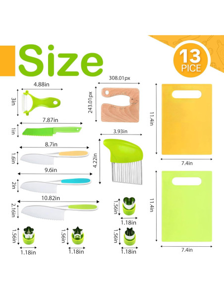 Juego de cuchillos Montessori para niños - 13 piezas YONSEN