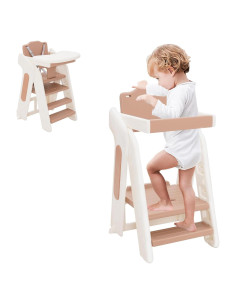 Torre de Aprendizaje Plegable Siairo 3 Pasos Ajustable Blanco