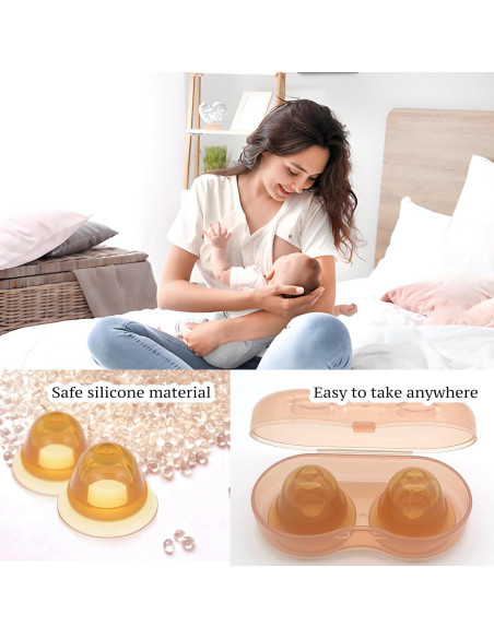 Correctores de Pezones Jesakmie 2 Pares para Lactancia