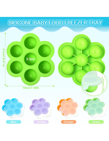 Bandeja de Silicona para Alimentos de Bebé Potchen 4 Pcs 74.8 ml