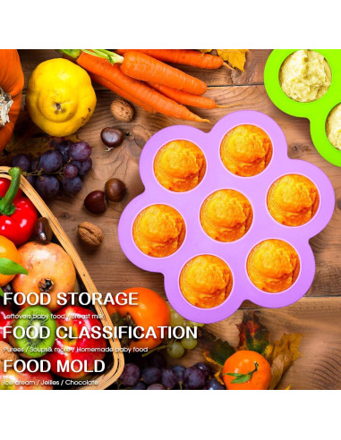 Bandeja de Silicona para Alimentos de Bebé Potchen 4 Pcs 74.8 ml