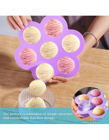 Bandeja de Silicona para Alimentos de Bebé Potchen 4 Pcs 74.8 ml