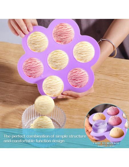 Bandeja de Silicona para Alimentos de Bebé Potchen 4 Pcs 74.8 ml