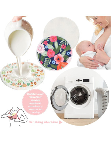 30 Almohadillas Reutilizables para Lactancia Sosation con Bolsas