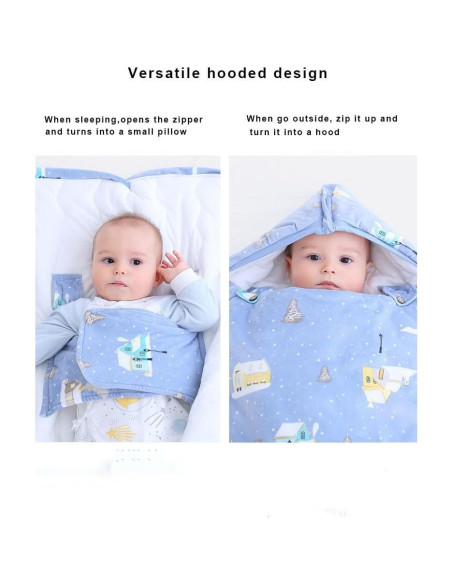 Saco de Sueño para Bebé Recién Nacido Calabaza Linda Azul Saco de Sueño para Bebé Recién Nacido Calabaza Linda Azul