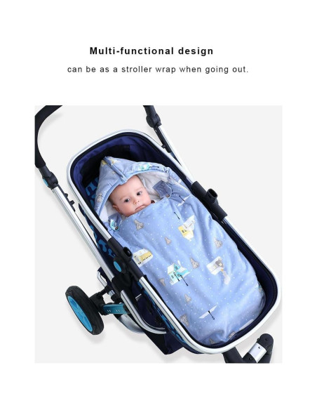 Saco de Sueño para Bebé Recién Nacido Calabaza Linda Azul Saco de Sueño para Bebé Recién Nacido Calabaza Linda Azul