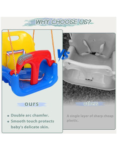 Columpio 4 en 1 TOREVSIOR para Niños 6 meses a 10 años 2