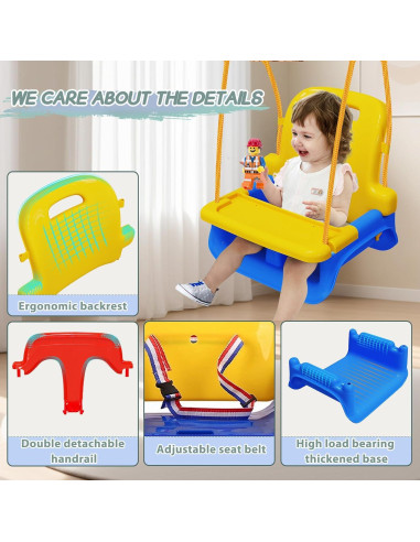 Columpio 4 en 1 TOREVSIOR para Niños 6 meses a 10 años