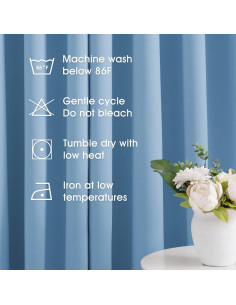 Cortinas Blackout HOMEIDEAS 52x84 cm Azul Bebé 2 Paneles 2