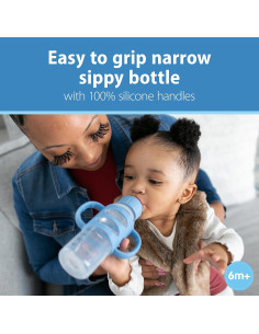 Botella Sippy Estrecha Dr. Brown 250ml Azul Claro 6m+ 2
