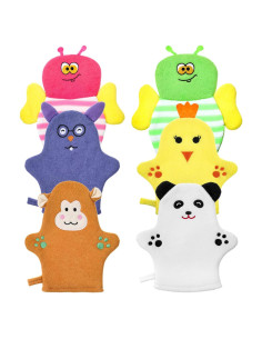 Guantes de Baño para Bebés Sibba 6 Pcs Exfoliantes Suaves