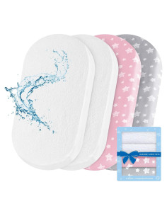 Sábanas para Cuna Moonsea 4 Piezas Ajuste Universal Gris/Rosa