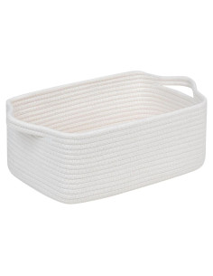 Cesta de Almacenamiento de Algodón CubesLand 35.5x25.4cm Blanca