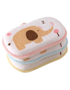 Esponja de Baño para Bebés Lurrose 3PCS Algodón Suave 13x9cm
