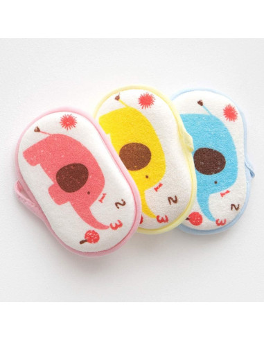 Esponja de Baño para Bebés Lurrose 3PCS Algodón Suave 13x9cm