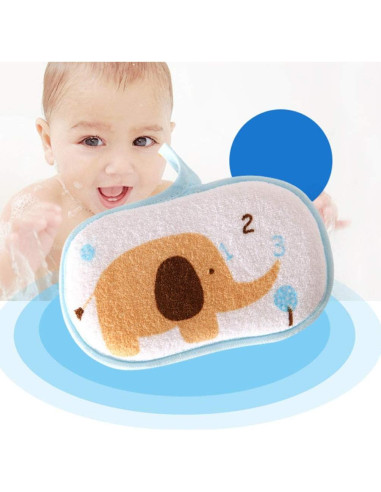Esponja de Baño para Bebés Lurrose 3PCS Algodón Suave 13x9cm