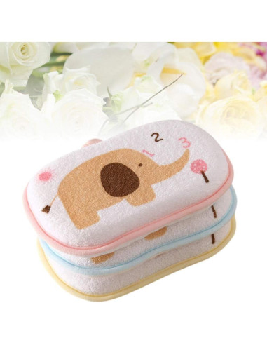 Esponja de Baño para Bebés Lurrose 3PCS Algodón Suave 13x9cm