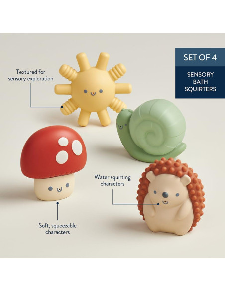 Juguetes de baño sensorial Itzy Ritzy - Set de 4 personajes