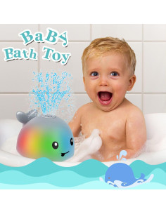 Juguete de baño iluminado BSVZAIYN ballena para bebés 6-36 meses 2