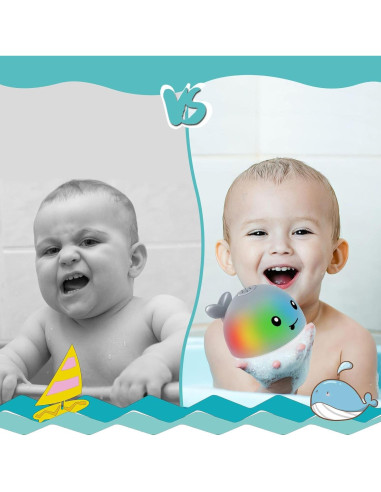 Juguete de baño iluminado BSVZAIYN ballena para bebés 6-36 meses