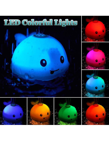 Juguete de baño iluminado BSVZAIYN ballena para bebés 6-36 meses