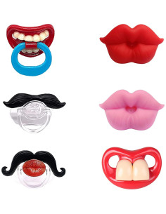 6 Chupetes Divertidos de Silicona para Bebés - Libre de BPA 2