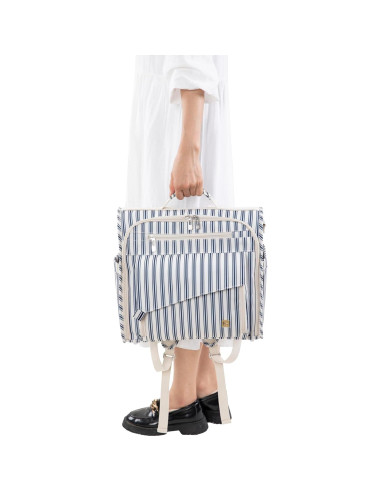 Bolsa de Pañales Grande ALLCAMP Rayas Azules, Resistente al Agua